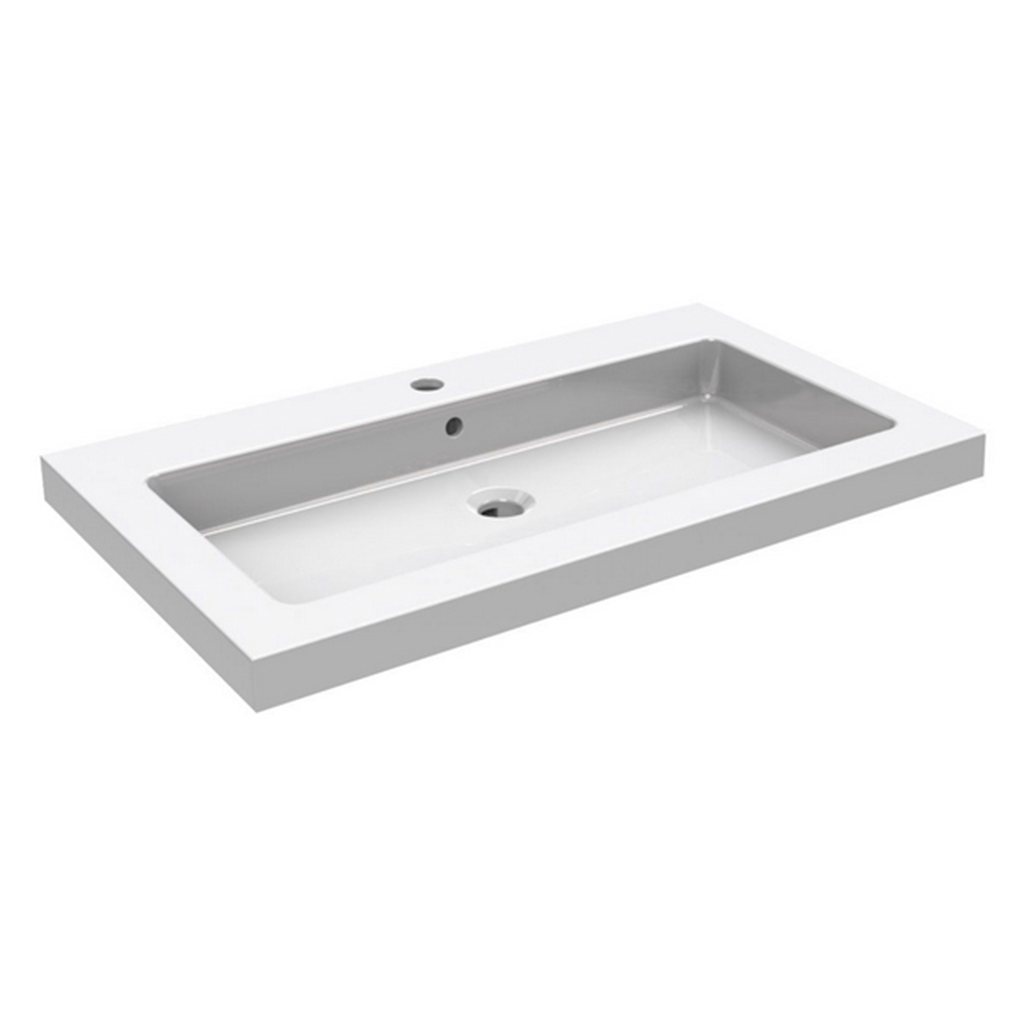 Wiesbaden Kera Wastafel 60cm Keramiek Glans Wit